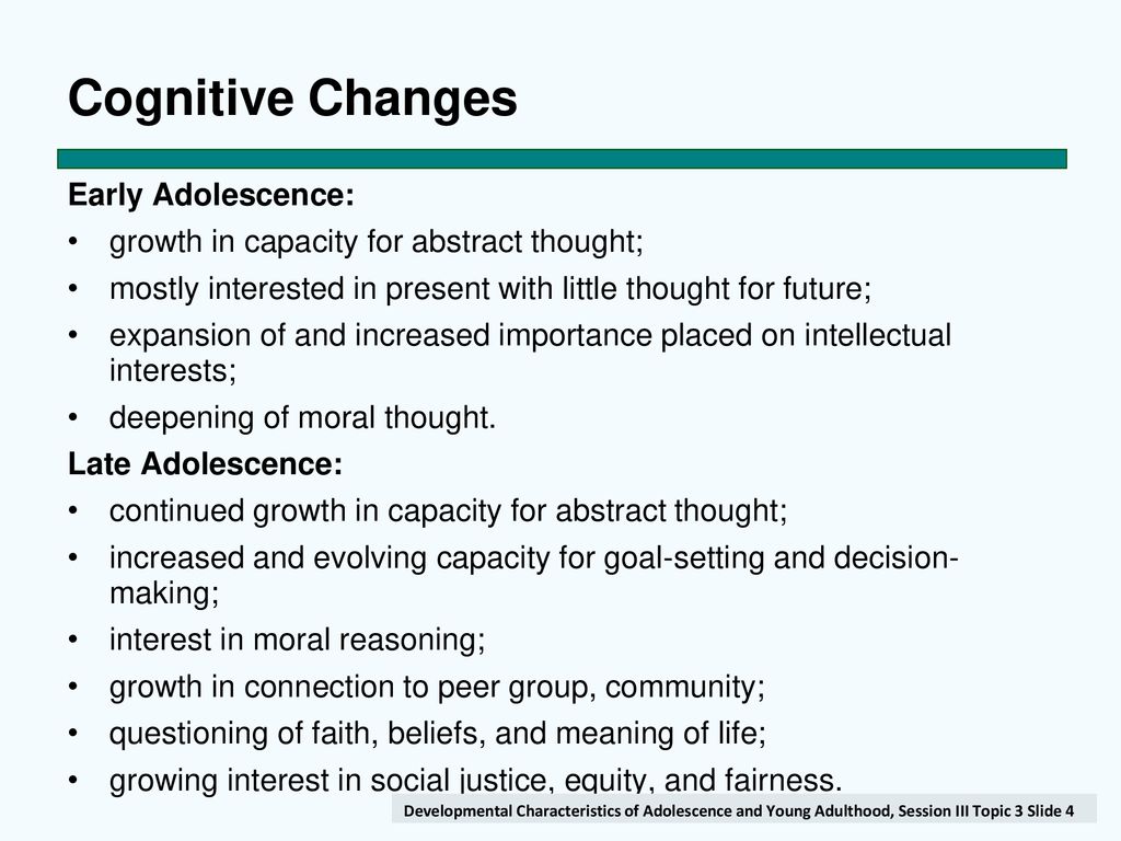 Cognitive development in adolescence clearance examples